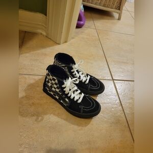 Vans Black and White Checkered Sk8-hi Shoes